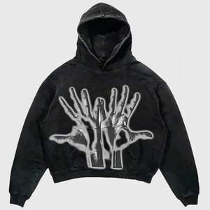 OEM ODM personalizado hombres Rhinestone sudaderas con capucha DTG DTF sublimación sudadera Streetwear pulóver ropa Casual - Product Image 4