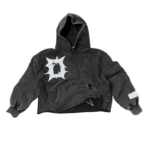 Ropa de hombre pulóver manga larga color sólido últimas sudaderas con capucha de moda con logotipo personalizado bordado desgastado - Product Image 4