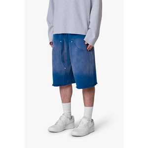 กางเกงขาสั้นผ้าคอตตอนสำหรับผู้ชายกางเกงขาสั้นผ้าคอตตอนแบบหลวมน้ำหนักมากตะวันตกสองชั้น XS-XXXL แบบกำหนดเอง - Product Image 1