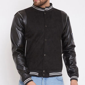 Vêtements d'extérieur Veste universitaire pour hommes au dernier prix Veste de baseball longue tendance pour hommes au design bon marché Veste avec logo imprimé - Product Image 1