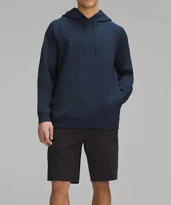 Sweat-shirt à capuche bleu marine pour homme, coupe classique, 100 % coton molletonné, décontracté, pour l'hiver, impression numérique, écologique, coupe-vent - Product Image 2
