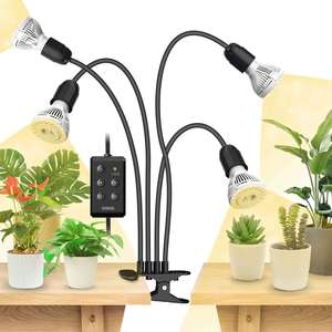 2026 Hot Selling 40W Adjustable 4-Head Clip-On Led Grow <b>Light</b> With Timer Waterproof For Indoor Plant Growing High Ppf - Product Image 1
