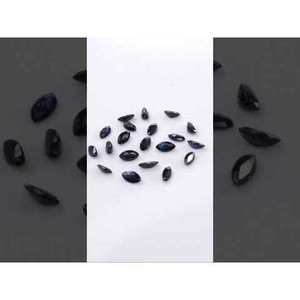 Saphir bleu naturel non traité taille brillant marquise 2x4mm 2.5x5mm, opale aigue-marine facettée calibrée pour la fabrication de bijoux - Product Image 3