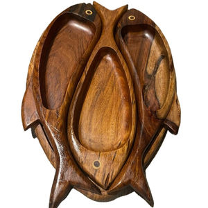 Assiette et plateau à dessert en bois massif faits à la main Vaisselle de mariage à la maison Vaisselle de cuisine élégante et articles de serveur - Product Image 1