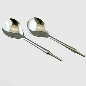 Premium Quality Stainless Steel Salad Server Set Heavy <b>Weight</b> Serving Utensils - Product Image 6