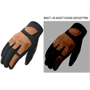Gants de moto à doigts entiers en cuir et spandex respirants antidérapants pour le sport - Product Image 4
