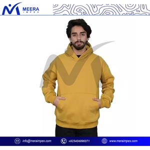 Pull à capuche pour hommes de qualité supérieure poche kangourou chaud confortable doublure polaire décontracté coupe décontractée motif solide automne hiver ODM approvisionnement - Product Image 2