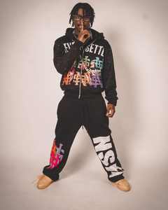 2025 Venta caliente de buena calidad 350gsm personalizado DTG estampado chándal cremallera peso pesado sudadera con cremallera y conjunto de Jogger - Product Image 1