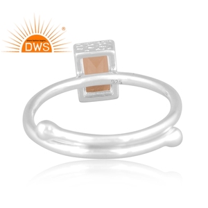 แหวนพลอยซิทรินธรรมชาติทำจากเงินสเตอร์ลิงเป็นของขวัญสำหรับผู้หญิง - Product Image 3