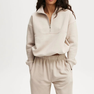 Sudadera informal de algodón personalizada con media cremallera para mujer, cómoda y versátil para todas las estaciones con ropa de calle profesional - Product Image 2