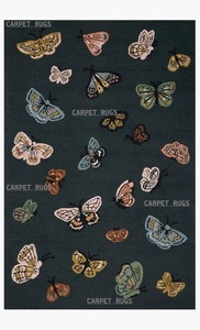 Tapis en coton touffeté de haute qualité de qualité supérieure brodé à la main conception de papillon abstrait antidérapant salon convivial pour animaux de compagnie 1 pièce - Product Image 3