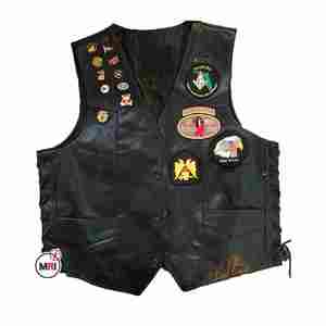 Premium Classic Genuine Cowhide Leather <b>Vest</b> Side <b>Laces</b> Warm New Casual Motorcycle Jacket <b>Top</b> Waistcoat Polyester Fabric Logo - Product Image 1