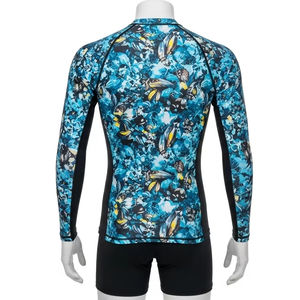 Secado rápido Impresión digital Rash Guard para adultos Poliéster Spandex Estirable Protección UV Surf Traje de baño Fitness Deportes Top - Product Image 2