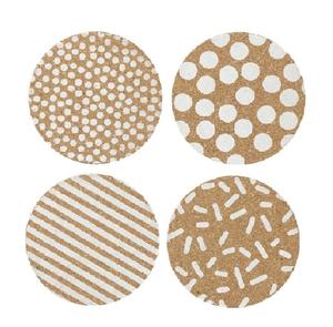 Ensemble de 4 sous-verres ronds élégants en bois incrustés de résine Tapis et coussinets de style classique de haute qualité Sous-verres en pierre en bois de meilleure qualité - Product Image 2