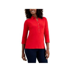 Maglia da donna Charter Club rossa XS in tessuto di poliestere traspirante con logo stampato, abbigliamento femminile - Product Image 1