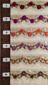 Fait sur mesure dans de magnifiques rubans et lacets brodés à la machine de conception florale dans divers designs et couleurs pour robes de mariée - Product Image 2