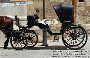 Royal Black Vis a Vis Horse Driven Carriage Último Vis a Vis Horse Driven Carriage Black Convertible Horse Carriage EE. UU. - Product Image 4