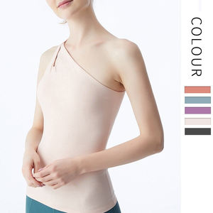 เสื้อครอปแขนกุดของผู้หญิงเซ็กซี่หนึ่งไหล่สายรัดประเดิมเสื้อกล้ามครอปขั้นพื้นฐาน - Product Image 4