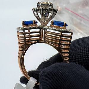 Anillo de Compromiso Elegante y Lujoso de Oro Sólido de 14k y 18k para Mujer, Diamante de Alta Gama con Diamantes Naturales Reales para Regalo de Fiesta - Product Image 6