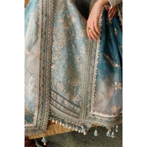 Robe élégante pour femme en mousseline de soie brodée, à manches longues, 3 pièces, écologique, EL26-D01 pour le printemps/été - Product Image 4