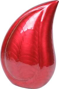 Hermosas urnas de cremación en forma de lágrima de aluminio esmaltado rojo Urnas en forma de lágrima para adultos de alta calidad a precios bajos - Product Image 6