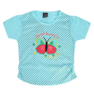 Camiseta con estampado H/S para niñas -L-Bule - Product Image 1