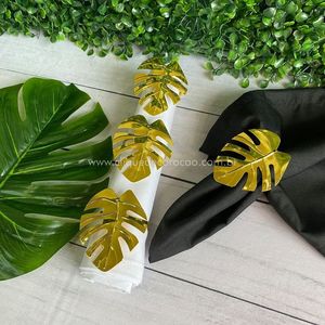 Anillo de Servilleta con Diseño de Hoja de Monstera Tropical Dorada, Elegante y de Lujo, Decoración de Mesa para Banquetes, Fiestas, Eventos y Cenas - Product Image 4