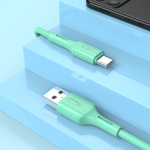 Cable verde 3M 2.4A para tipo C, rotación de 180 grados, micro-USB 3A, carga rápida, transferencia de datos Android, puertos 3 en 1 - Product Image 1