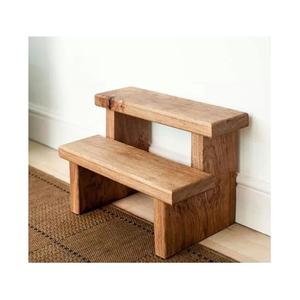 Vintage Inspired Wooden <b>Step</b> Stool with Strong Handmade Craft Perfect for Rustic <b>Kitchens</b> Bedrooms Closets and Pantry Areas - Product Image 4
