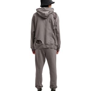 Vente chaude hommes 6XL taille en détresse pull à capuche à la mode sweats thermiques lourds en détresse impression vêtements en gros - Product Image 2