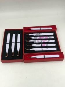 แหนบต่อขนตา45องศาปลายสีขาวปลายกุหลาบโค้ง90องศาอุปกรณ์เสริมความงามปรับแต่งโลโก้ได้ตามต้องการ - Product Image 2