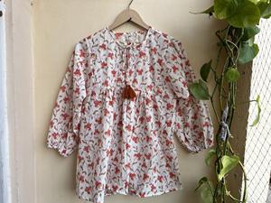 Bloc de main imprimé haut d'été en coton haut pour femme blouse pour femme imprimé bloc de main - Product Image 6