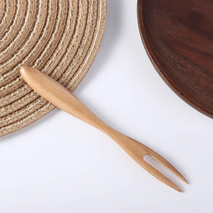 Tenedor de madera para frutas para niños, tenedor de madera Natural de Acacia para ensalada, tenedor de madera de diseño moderno - Product Image 2