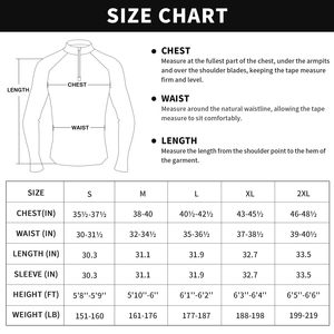 เสื้อว่ายน้ำผู้ชาย UPF rash GUARD เสื้อเชิ๊ตแขนยาวซับเหงื่อแห้งเร็วน้ำหนักเบาทนทานต่อรอยยับสำหรับผู้ใหญ่ - Product Image 6