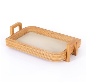 Bandeja para servir alimentos de madera de Acacia de diseño caro con mango de Metal, mesa de comedor, Plato decorativo para servir y plato de Color Natural - Product Image 5