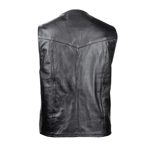 <b>Leather</b> Motorbike Vest New Mens Biker Vest Cowhide <b>Leather</b> Vest - Product Image 3