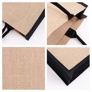 กระเป๋าผ้าปอกระเจาสีดำขนาดใหญ่ออกแบบได้ตามต้องการวัสดุผ้าใบลายโลโก้ - Product Image 5