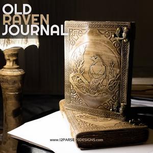 Journal en cuir gaufré fait à la main Old Raven pour TTRPG DnD Tabletop Roleplaying Artbook Aquarelle Grimoire Spiral Bound Logbook - Product Image 1