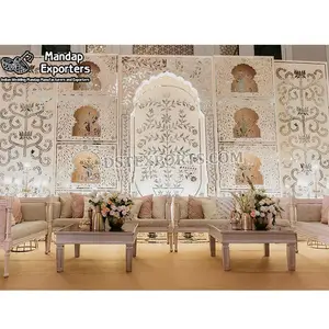 Mesmerizing English Wedding Stage Mirror Frames Modern Wedding Stage Decoration Frames Trending Wooden Mirror Panels For Stage