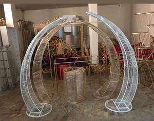 Cercle de fer unique arc de mariage extérieur pelouse fleur porte support pour mariage et anniversaire décoration accessoires fond - Product Image 2