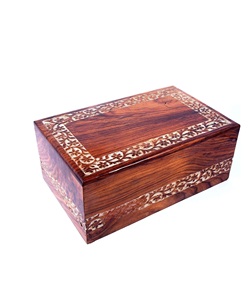 Handmade & Handcrafted Rosewood Borders Engraving Wooden Cremation <b>Box</b>/Urns <b>for</b> Human <b>Ashes</b> Adult Funeral Urn <b>Box</b> - Product Image 1
