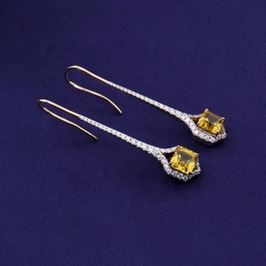 14K <b>Solid</b> Sterling <b>Silver</b> Drop <b>Earrings</b> for Women VVS Moissanite Diamond & 925 Luxury Hip Hop Style Luxury Moissanite <b>Earrings</b> - Product Image 6