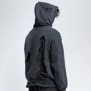 Survêtement personnalisé pour hommes avec broderie en détresse survêtement délavé au soleil vintage pantalon de survêtement et ensemble de sweat à capuche évasé - Product Image 5