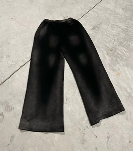 Custom <b>Men</b> High Quality Breathable 100% Cotton French Terry Streetwear Joggers <b>Flared</b> Winter Sweatpants Drawstring Plus Size - Product Image 3