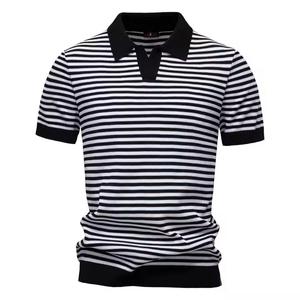 Camisetas de polo de verano transpirables para hombre personalizadas, prendas de punto de verano transpirables hechas de mezcla de algodón, canva sólido texturizado con dinero antiguo - Product Image 1