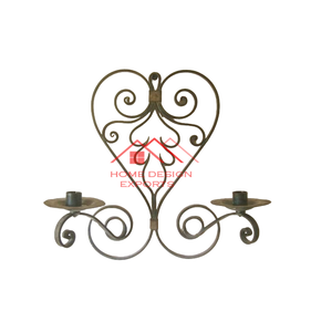 Porte-appliques à bas prix OEM Bougeoir en métal Design classique Ensemble de 2 bougies murales en métal - Product Image 2