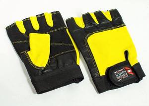 Gants de musculation en cuir véritable noir - Product Image 5
