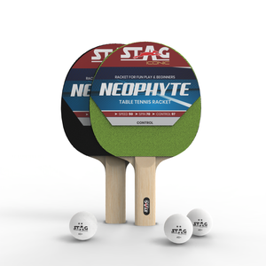 Stag Iconic Neophyte Professional Set de Tennis de Table Portable en Bois, Équipement Sportif avec Balles Blanches à Picots Longs en Fibre de Carbone - Product Image 4