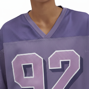 เสื้อยืดพิมพ์ลายโพลีเอสเตอร์ทรงโอเวอร์ไซส์เสื้อฟุตบอลทรงครอปเข้ารูปเสื้อฟุตบอลแนวสตรีทแบบย้อนยุคตาข่ายไซส์ใหญ่พิเศษ - Product Image 3