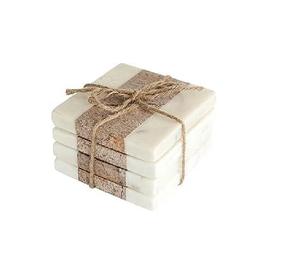 ชุดถาดรองแก้วไม้อะคาเซียสีขาวหรูหราสำหรับโต๊ะอาหาร - Product Image 1